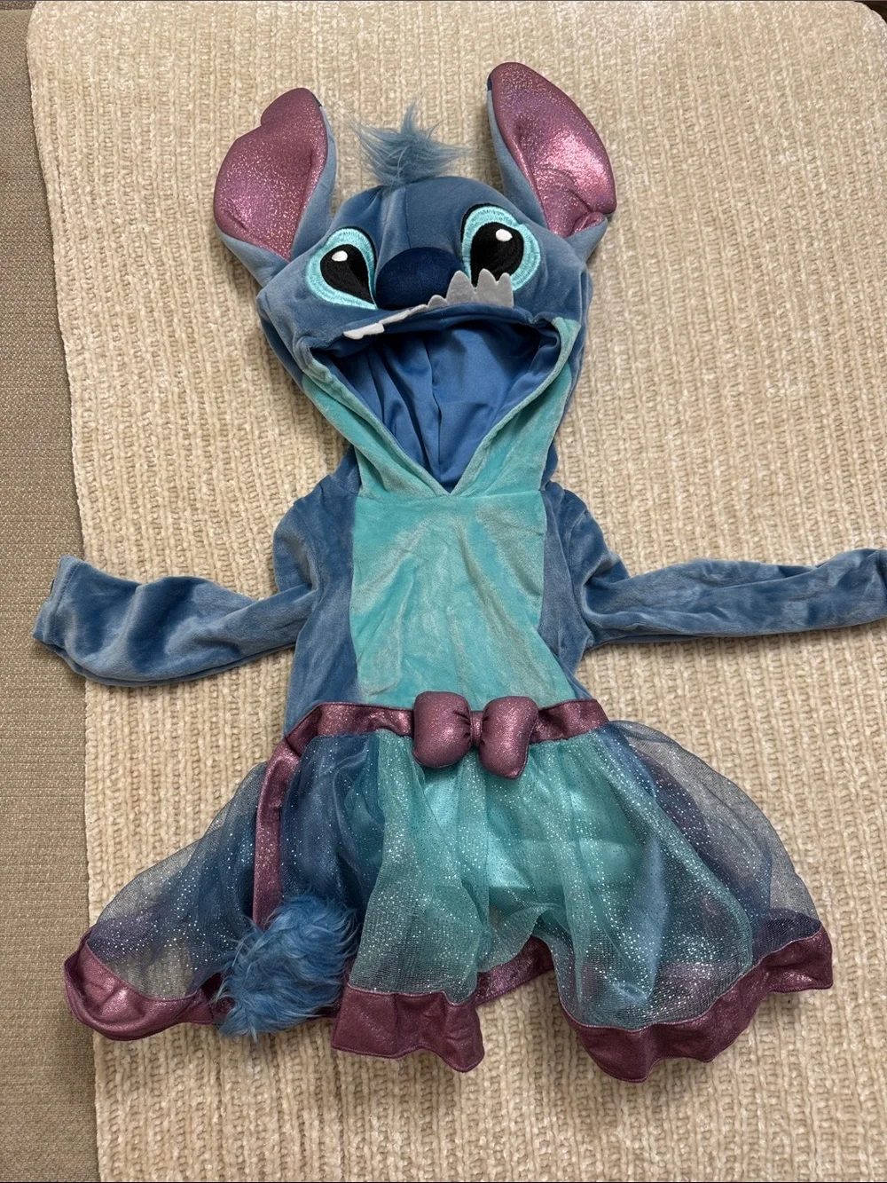 Disney Stitch Infant Hooded Dress Costume - Light Blue & Purple Accents